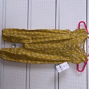 Mustard yellow baby girl romper 6M